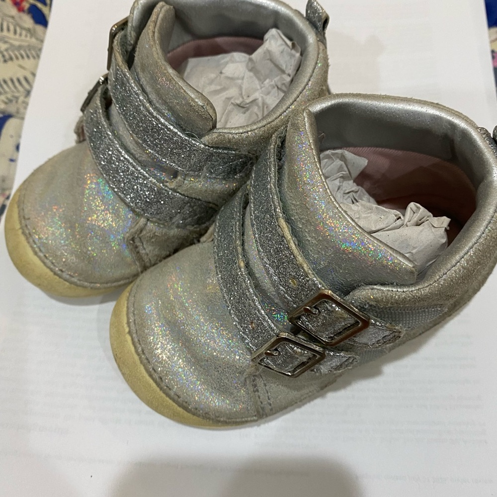 Stride Rite Glittery Silver Kids Boots